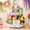 21 Pcs Spring Flower Tiered Tray Decor Set Hello Spring Wooden Table Sign Fresh Flower Gnome Tabletop Block Rustic Farmhouse Decor for Home Party Favor Kitchen Table Shelf
